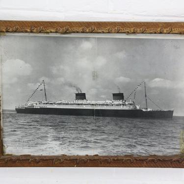 Framed Photograph Print of German Ocean Liner SS Liberté - 18 x 13&amp;quot; 
