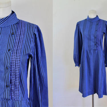 Vintage 1970s Pierre Cardin Striped Day Dress / size XS/S 