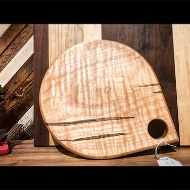 Curly Ambrosia Maple, Teardrop Cutting Board, cutting board, wood cutting board, personalized cutting board, cheese board 