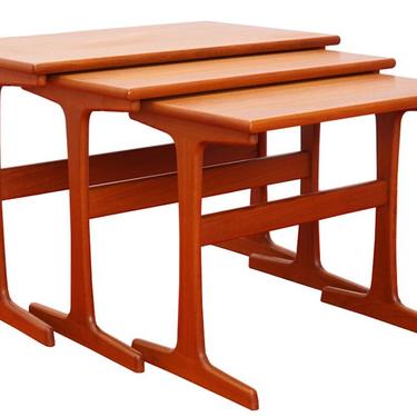 Vintage Kai Kristiansen Solid Teak Nesting Tables 