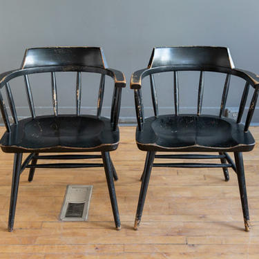 Pair of Black Thonet Windsor Chairs