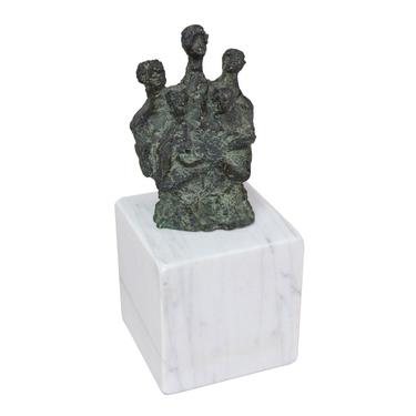 Vintage Brutalist Bronze Sculpture of Choral Quintent Elongated Necks 
