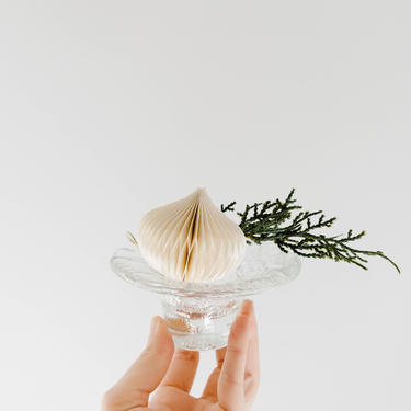 Vintage Kosta Boda Scandinavian Modernist Icy Glass Leaf Egg Cup 