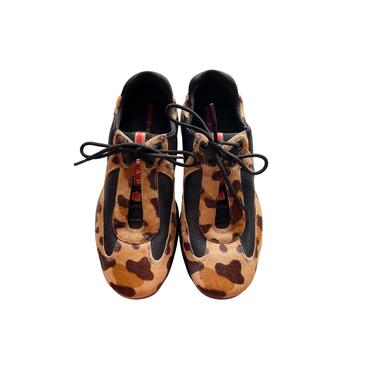 Prada Cheetah Calf Hair Sneakers