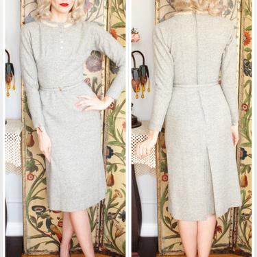 1950s Dress // Anne Fogarty Wool Sheath Dress // vintage 50s dress 