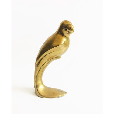 Large Modernist Vintage Brass Parrot 