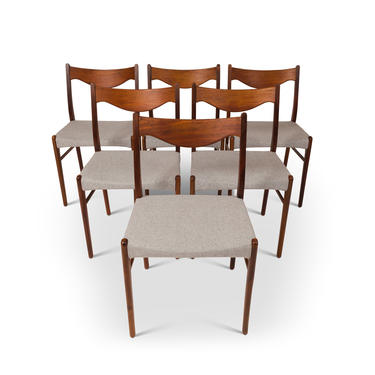 1960s Vintage Danish Mid-Century Rosewood Dining Chairs - Set of Six 