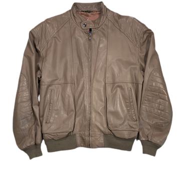 (M) Tan Leather Jacket - 041521.