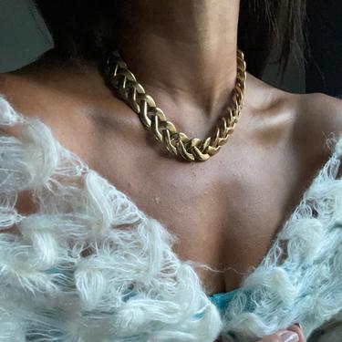 vintage bold chain link minimal 80s statement necklace 