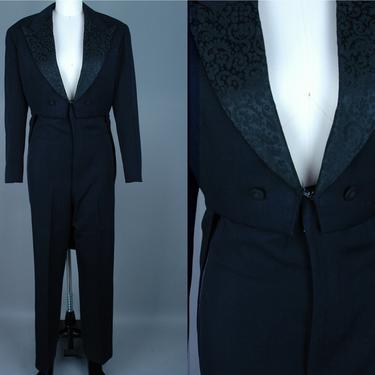 1930s Rare Ladies Tailcoat Tuxedo | Vintage 30s Tux with Extra High Waisted Trousers | xs/s 