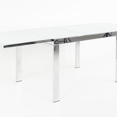 Milo Baughman Style for DIA Mid Century Glass and Chrome Extendable Dining Table - mcm 
