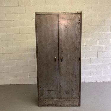 Industrial Brushed Steel Utility Cabinet