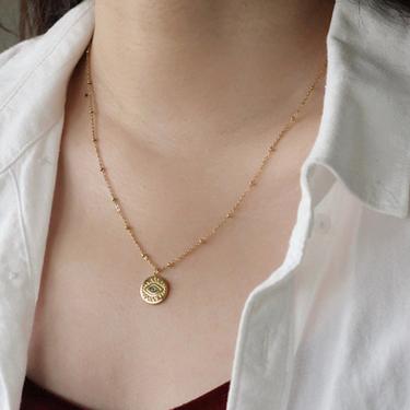 Cora Evil eye necklace, Eye sapphire necklace, Eye charm necklace, Dainty necklace, Minimalist necklace, Delicate necklace, Gold necklace 