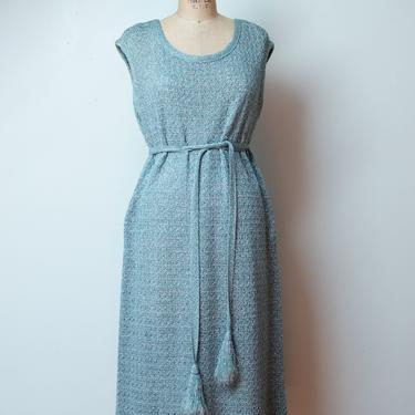 1960s Pale blue Lurex Knit Dress 