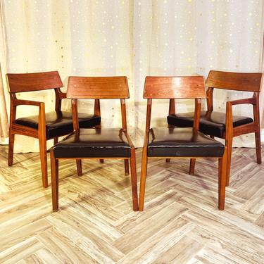 Vintage MCM Walnut Dining Chairs by John Stuart for Mt Airy Chair Company 