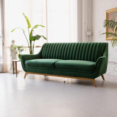 Nexus Green Velvet Sofa