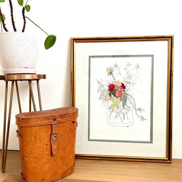 Vintage Water Color Strawberry Painting - Artist Signed Original 