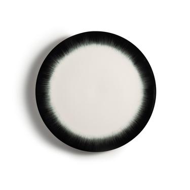 Off White Porcelain Salad Plate / Shadow Black Trim