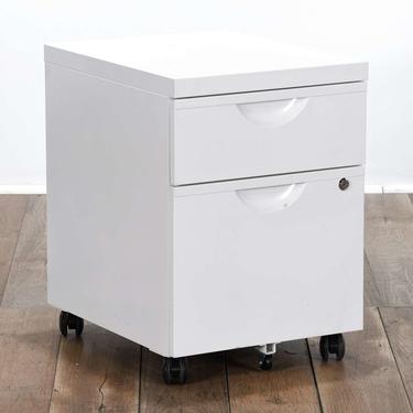 Small Metal White File Cabinet 