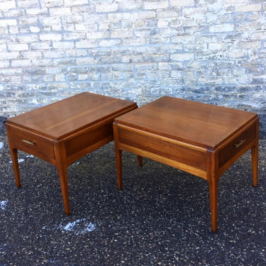 Lane Rhythm Walnut Accent Tables With Drawers 