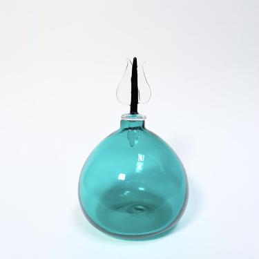 Aquamarine glass bottle with Trident Stopper