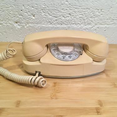 Vintage Working Bell Princess Rotary Dial Phone by Western Electric, Beige, Cords Included 