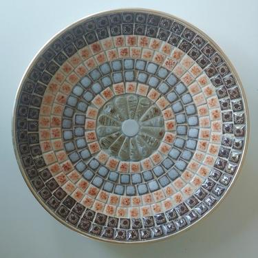 1960's Modern Mosaic Tile Plate Decorative Wall Hanging 