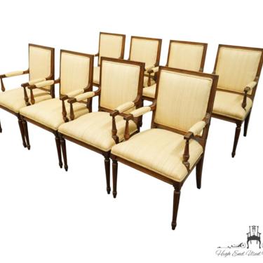 Set of 8 KINDEL FURNITURE Italian Provincial Cream Upholstered Dining Arm Chairs 46-77-15 