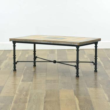 Vintage Empire Style Tile Top Coffee Table 