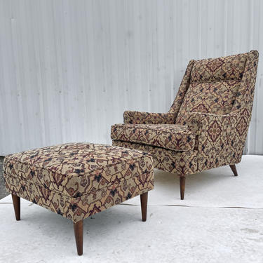 Mid-Century Lounge Chair with Ottoman 