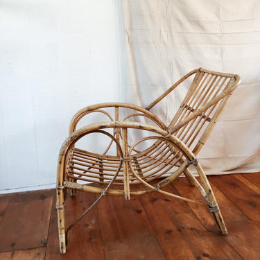Rattan Scoop Chair, bamboo chair, vintage rattan lounge chair, shipping is not free 