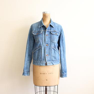 vintage '70s denim jacket - vintage Maverick denim jacket / Wrangler jean jacket, perfect fade / 1970s jean jacket - denim jacket size 38 