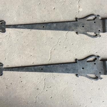 Salvaged Wrought Iron Strap Hinge - A Pair