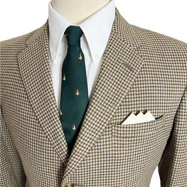 Vintage 1960s TRIPP Of BRISTOL 100% Wool TWEED Blazer ~ 36 to 38 R ~ Houndstooth ~ jacket / sport coat ~ Preppy / Ivy / Trad 