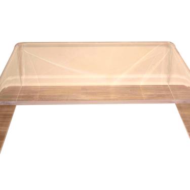 Modern Lucite Waterfall Clear Coffee Table 