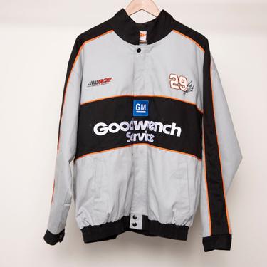 vintage 1990s y2k NASCAR style racing men's JACKET color block men's &quot;Winner's Circle&quot; brand jacket coat -- size large men's 