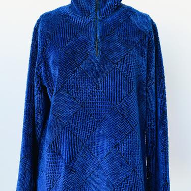 Black and Blue Mixed Grid Sweater, sz. S