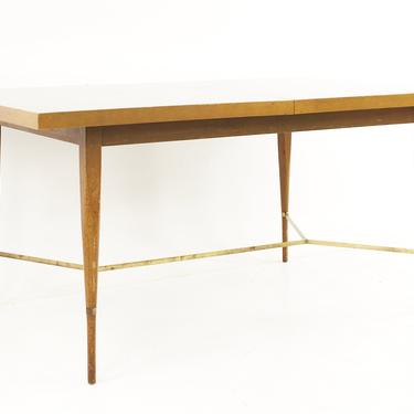 Paul McCobb for Calvin Mid Century Mahogany and Brass Expanding Dining Table - mcm 