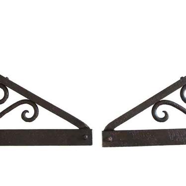 Pair of Wrought Iron Large Antique Brackets