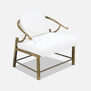 Mid-Century Modern Brass Accent Lounge Chair by Weiman \/ Warren Lloyd