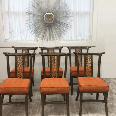 Mid Century Modern, danish, vintage dining, dining chairs original set of 6 