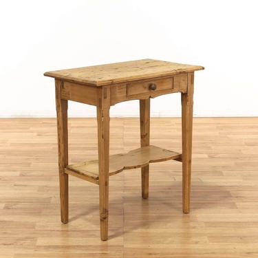 Rustic Country Farmhouse 2 Tier Pine End Table