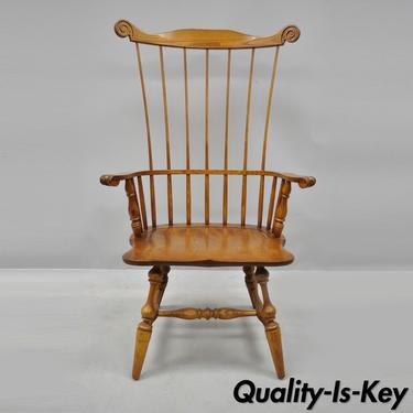 L. Hitchcock Comb Back Cherry Wood Comb Back Windsor Arm Chair