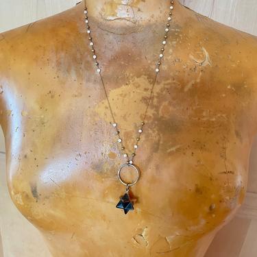 Tigers Eye Merkaba Necklace Delicate Rosary Chain Spiritual Jewelry Metaphysical Shop Thoughtful Gifts 