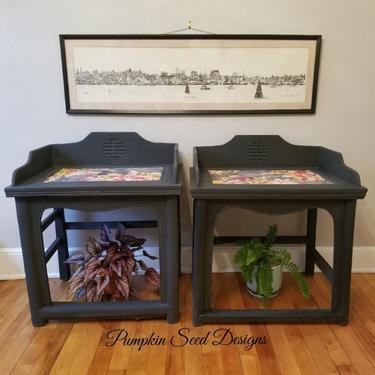 Asian-Inspired Side Tables (Pair)