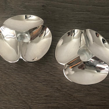 Vintage Dansk Silverplate Shell Candle Holders by Paul Schulze, Silver plate Candle Holder 
