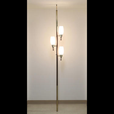 Mid-Century Modern Brass Pressure Spring Pole Lamp 