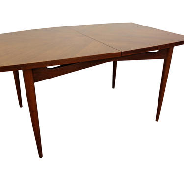 Mid-Century Modern Dining Table American of Martinsville Parque Top Walnut Surfboard Dining Table on Tapered Legs #11 