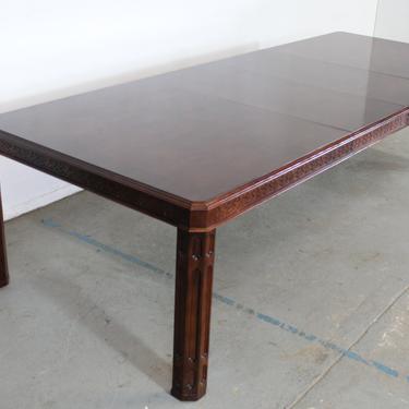 Chinese Chippendale Burled Mahogany 118&amp;quot; Dining Table 