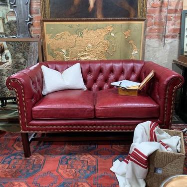 Red Chesterfield sofa